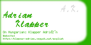 adrian klapper business card